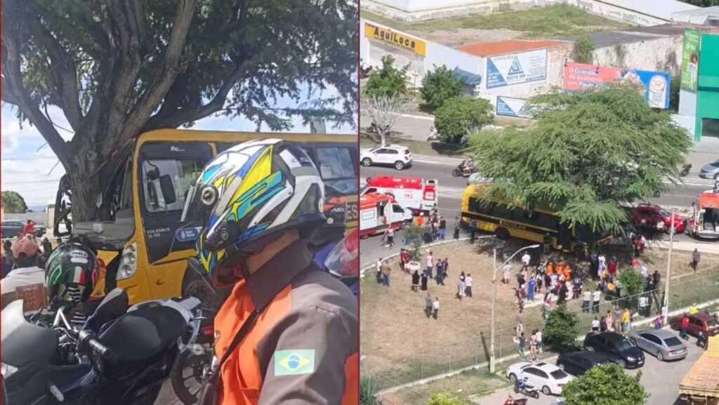 Acidente com ônibus escolar resulta em dez feridos no norte do estado 