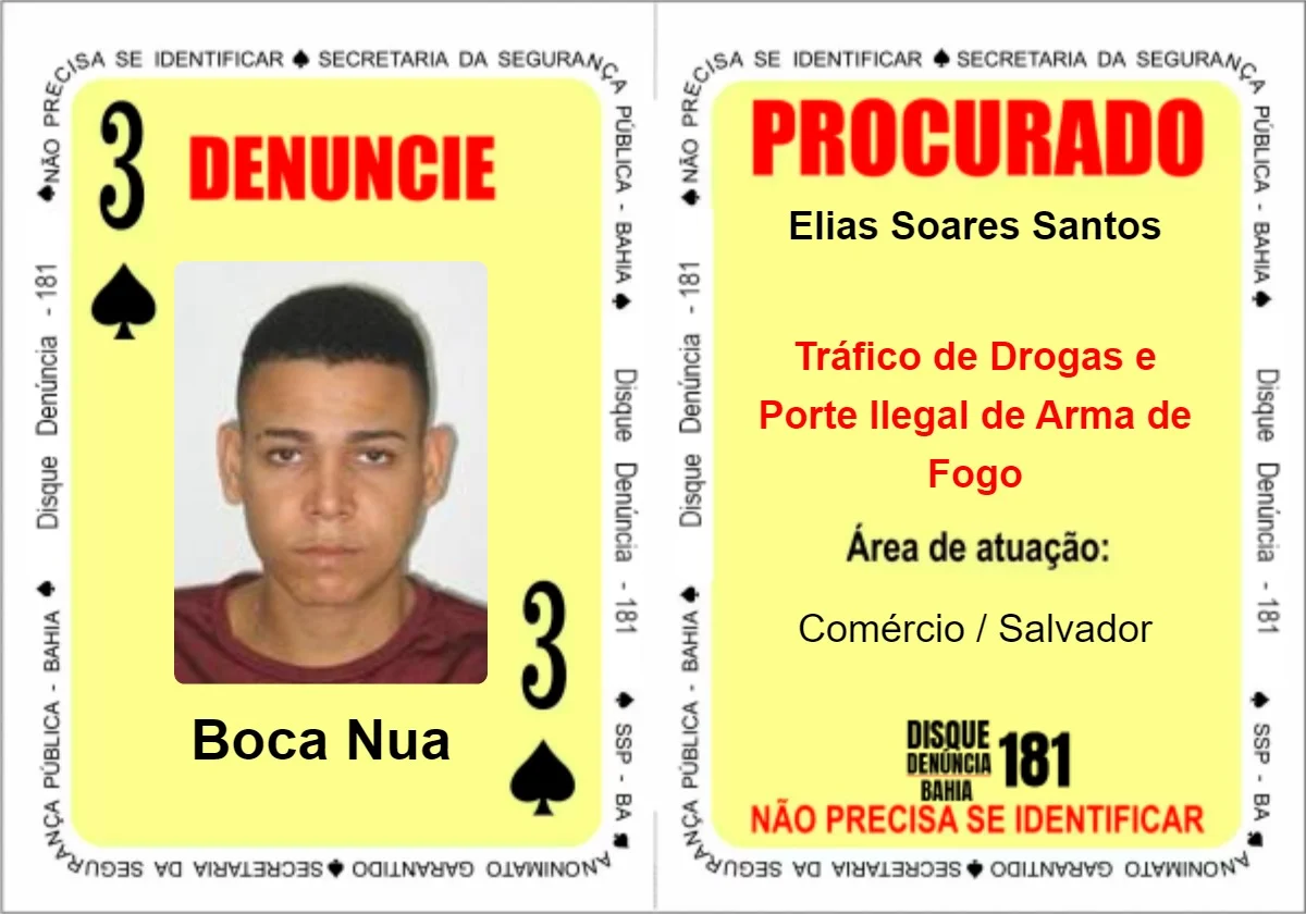 Três de Espadas no Baralho do Crime morre em confronto com policiais em Salvador