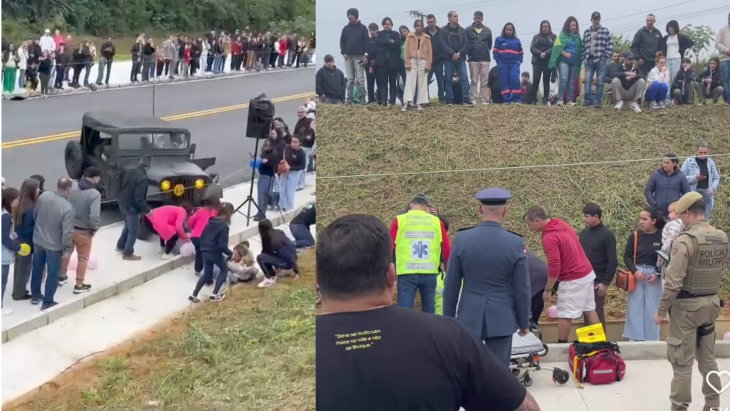 7 de Setembro: Jeep desgovernado atropela pedestres em desfile; assista