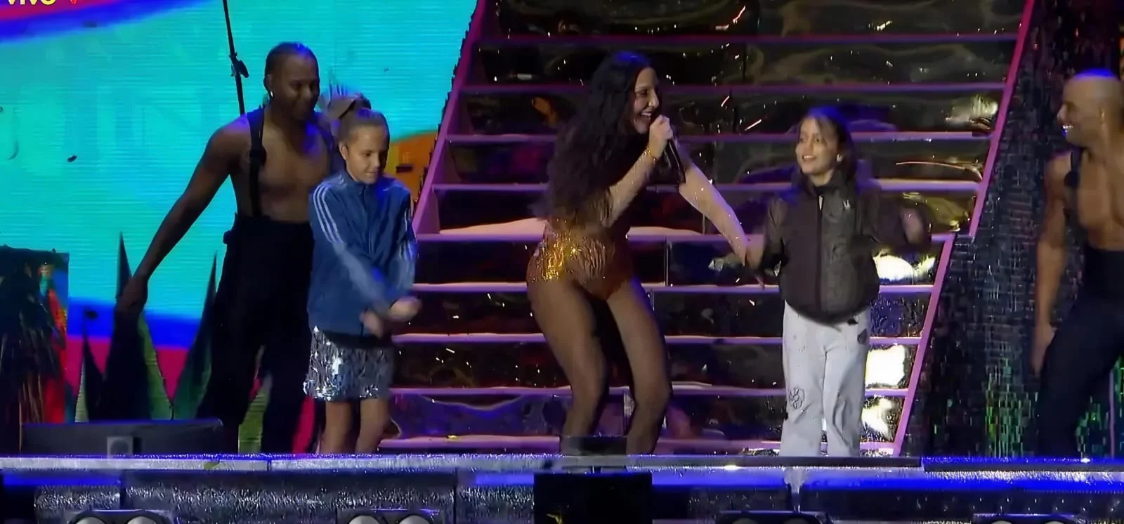 Rock in Rio: Ivete Sangalo encerra participação deste ano com as filhas no palco e diverte o público