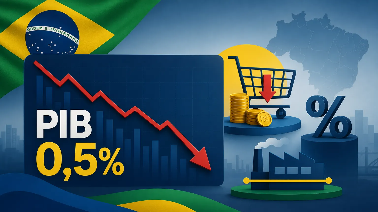 PIB desacelera para 0,5% no 2º trimestre e expõe o peso dos juros sobre a economia